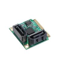 Mini PCI-E iki 2 prievadų SATA3 adapterio kortelė SATA3.0 išplėtimo plokštė Mini dydžio didelės spartos perdavimas žalia