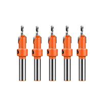 6 vnt. medienos apdirbimo gręžimo grąžtų rinkinys, 8/10 mm apvalaus koto lydinio antgalis, skirtas medienos frezavimo pjaustytuvui 5pcs sidabras