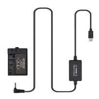 Andoer PD USB Type-C laidas su DR-E10 tuščiosios baterijos nuolatinės srovės mova LP-E10, skirtas Canon EOS juoda