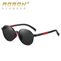 AORON prekės ženklo dizainas TR90 apvalių rėmelių poliarizuoti akiniai nuo saulės Fashion Classic Outdoor Kids akiniai vaikams juoda