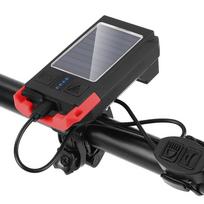 Saulės USB įkraunamas dviračio priekinis žibintas, vandeniui atsparus dviračio žibintuvėlis, naktinis važiavimo žibintas raudona
