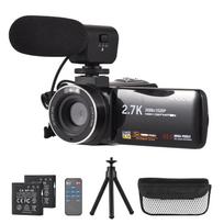 Andoer 2,7K skaitmeninė vaizdo kamera vaizdo kamera DV įrašymo įrenginys 48MP 16X skaitmeninis priartinimas 3,0 colio IPS Touch juoda