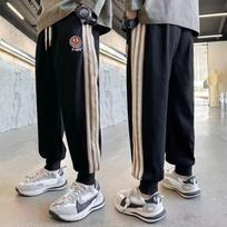 Mažiems vaikams, berniukams Kelnės Slim Fit Antblauzdžiai Sportinės kelnės Natūralios medvilnės kelnės elastinga juosmens Kelnės Vaikams Kasdieninės bėgimo kelnės, skirtos 110 juoda