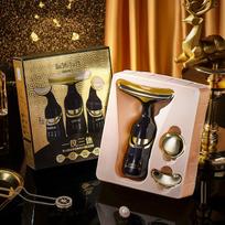 3 viename veido pakėlimo prietaisas kaklo veido akių masažas EMS Microcurrent Beauty odos stangrinimo aparatas nuo senėjimo veido masažuoklis juoda