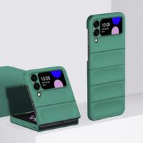 Nesubraižantis mobiliojo telefono dėklas, skirtas Samsung Galaxy Z Flip4 Flip 4 5g Flip3 Flip 3 Zflip4 telefono priedai Dangtelis Coque for Samsung Z Flip 4 tamsiai žalia spalva