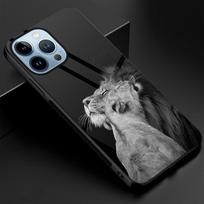 Grūdinto stiklo liūto telefono dėklas, skirtas iPhone 14 13 11 12 Pro Max Mini Xs Xr X 7 8 6s Plus Se 2022 Animal Back Shell Covers Fundas For iphone XS Max