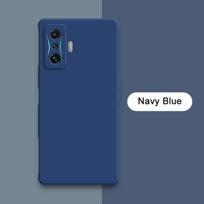 Originalus kvadratinis skystas telefono dėklas Xiaomi POCO F4 GT, minkšto silikono, 360° apsaugantis, smūgiams atsparus galinis dangtelis, PocoF4 F4GT korpusas POCO F4 tamsiai mėlyna spalva