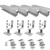 Saulės modulio laikiklio tvirtinimo bėgelis stogo bagažinė Sidabrinė Patogus Set 2（for 30mm）