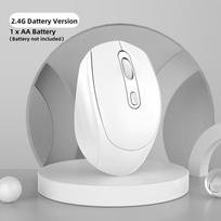 Įkraunama belaidė pelė Dvigubo režimo Bluetooth 5.1 Tyli rožinė pelė 2.4g USB belaidė žaidimų pelė Žaidėjų priedai TYPE 1-White