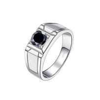 Bague Ringen vyrų 925 sterlingų sidabro žiedo imitacija, 0,5 arba 1 karato D spalvos moissanito papuošalai su deimantais prabangūs žiedai didmeninė prekyba 5–10 dydžio 0.5ct adjustable juoda
