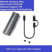 M.2 į USB 3.1 Ssd dėklas, dviejų protokolų M.2 Nvme Pcie Ngff Sata M2 SSD adapteris, skirtas 2230 2242 2260 2280 Nvme/sata M.2 Ssd Rtl9210b M2 SSD Case OTG