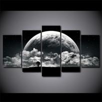 Nuotraukos Namų Dekoras Modernus Sienos Menas Plakatai 5 Panelės Planetos Peizažas Svetainė HD Cuadros Spausdintas Tapyba 20x35cm*2  20x45cm*2  20x55cm*1