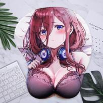 Seksualus pelės kilimėlis, skirtas kvintesencialiems kvintupletams Nakano Anime 3D krūties pelės kilimėlis, riešo atramas, silikoninis kūrybinis pelės kilimėlis rožinė