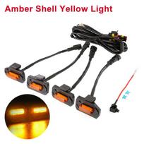 4vnt/komplektas automobilio priekinio gaubto grotelių apšvietimas Raptor LED šviesos grotelių LED žibintai, tinkami Toyota Tacoma Amber Shell Yellow
