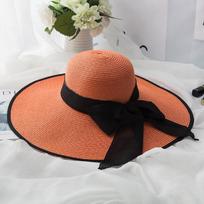 Lady New Wide Brim Sun Cap Female Fashion Outside Sun Hat Women Vintage X Large Brim Boater Hat Wheat Straw Beach Hat B-7989 M