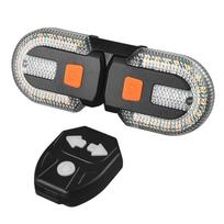 Dviračio posūkio signalo galinis žibintas nuotolinio apšvietimo LED įkraunamas USB dviračio žibintas dviračio belaidis užpakalinis LED paspirtuko galinis žibintas 2 Lights juoda