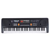 BIGFUN 61 klavišai USB elektroniniai vargonai, elektrinis pianinas vaikams su mikrofonu, juoda skaitmeninė muzika juoda