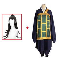 Anime Jujutsu Kaisen Geto Suguru Cosplay kostiumas Kimono Juodai Mėlynai Japoniška Uniforma Helovino Kalėdų Vakarėlio drabužiai L-(Suit+Wig)