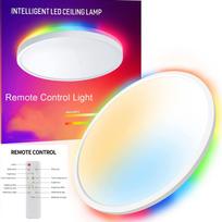 Led lubų lempa spalvinga apvali Rgb apšvietimas trijų spalvų pritemdymas be laipsnio pritemdymo nauja lubinė lempa 1Pcs