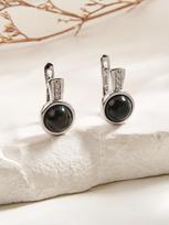 Paprastas ovalus 5*7mm juodo opalo papuošalų rinkinys spalvingas natūralus Etiopija Opal Clasp auskarų žiedas 925 sterlingų sidabro papuošalai M juoda