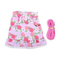 1 rinkinys Triušio rūbai Pavadėlis Nėriniai Hem Bowknot Peach Print Naminių triušių žiurkėno traukimo virvė Naminių gyvūnų reikmenys S raudona