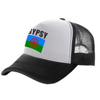 Rom Gypsy Romani Trucker Caps Unisex Country Flag Hat Baseball Cap Cool Summer Unisex Mesh Net Caps gray