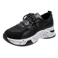 35-43 Moterų sportbačiai Platforma Leopard Print Snake Print Spalva Blokas Seni Batai Mada Laisvalaikio moteriški batai 35 juoda