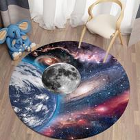 3D apvalūs kilimai svetainei Galaxy Space Grindų kilimėlio ploto kilimėliai vaikų kambariui Dekoratyviniai kilimai Virtuvės miegamojo kilimėliai 60cm x 60cm