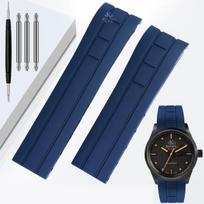 22mm 23mm Arc Mouth laikrodžio apyrankė, skirta Mido guminiam laikrodžio dirželiui M005 serija, skirta Citizen blue angel juoda oranžinė mėlyna apyrankė