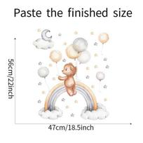 Cute Cartoon Bear Bunny Star Moon Wall Stickers for Kids Rooms Baby Room Wall Decor Wallpaper Girls Boys Bedroom Nursery Sticker