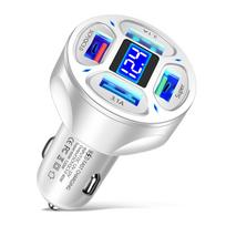 USB automobilinis mobiliojo telefono įkroviklis greitas įkrovimas 66w Super Qc3.0 maitinimo adapteris 4 prievadai automatinis telefono įkroviklis skirtas iPhone Xiaomi Samsung