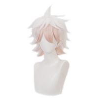 Anime Komaeda Nagito perukas Danganronpa Cosplay perukas Anime Cosplay plaukams sintetiniai karščiui atsparūs plaukai Komaeda Nagito Cosplay perukai + peruko dangtelis