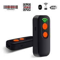 2D 1D QR brūkšninio kodo skaitytuvas 3 viename BT ir 2,4 GHz belaidžio ir laidinio ryšio garso ir vibratoriaus raginimas juoda