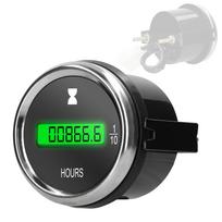 52 mm valandinio matuoklio LED skaitmeninis automobilio laikmatis 1224 V automobiliniam sunkvežimiui jūrų valčiai juoda