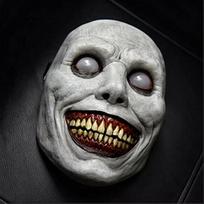 Helovino šiurpios šypsenos siaubo kaukė suaugusiems, pusiau  egzorcistas  žaliai balta demono kaukė Cosplay rekvizitai The Evil Party Kaukės Priedas