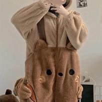 Animacinių filmų vilnos pižamos flaneliniai chalatai moteriški Aukštos kokybės anime Onesie suaugusiems gyvūnų pižamų rinkinys moterims Vyrams šilti žiemos meškiukai miegui Cosplay Halloween M
