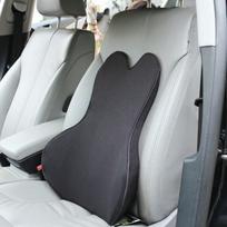 Automobilio atminties putplasčio sėdynės apsauginė pagalvėlė su diržu, automatinio medvilninio tinklelio juosmens atramos pagalvė vairavimui, minkšta nugaros skausmo biuras S size black
