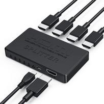 1 iš 4 išvesties 4K HDMI skirstytuvas HDMI perjungiklis suderinamas adapteris HD 1080p vaizdo keitiklis, skirtas PS4 DVD HDTV kompiuterio nešiojamojo kompiuterio monitoriaus projektoriui