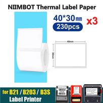 3Rolls Niimbot B21 B3S B1 Baltos etiketės lipdukas 30x20mmx320vnt terminis etikečių popierius, atsparus vandeniui, įbrėžimams atsparus papuošalų kainos etiketė 40x30mm 230pcs