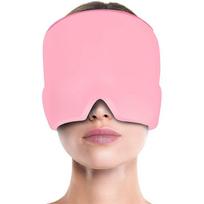 Ice Head Wrap ledo paketo kaukė, šalto kompreso galvos skausmą malšinanti kepurė, migreną malšinanti kepurė Patogi ištempiama ledo pakuotė paakių kaukė rožinė