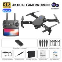 E88 PRO profesionali drone HD kamera WiFi FPV aukščio laikymo sulankstomas nuotolinio valdymo pultas Aerofotografija keturkopteriu žaislai Dovanos juoda