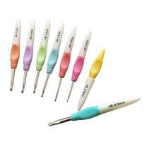 Crochet Hooks Wear-resistant Ergonomic with Cap Labor-saving Knitting Needles for Handwork 8pcs