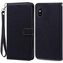Klasikinis vienspalvis odinis atverčiamas telefono dėklas, skirtas Xiaomi Redmi Note 12 11 Pro 12S 11S 11A A1 Plus Poco M4 X4 X5 Pro 5G 4G smūgiams atsparus piniginės dangtelis For Redmi Note 12 4G juoda