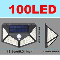 100 LED saulės sieniniai šviestuvai su PIR judesio jutikliu lauko sodo kiemas iš 4 pusių šviečiantis vandeniui atsparus saulės šviesos gatvės lempa 1PC