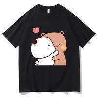 Bubu ir Dudu marškinėliai madingi unisex Harajuku estetinės grafikos juokingi Kawaii marškinėliai Unisex animaciniai filmai Korėja Aukštos kokybės medvilniniai marškinėliai unisex 2XL