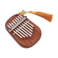 Kalimba mini pianinas 8 klavišais nešiojamasis muzikos instrumentas Kalimba nykščio pianinas su melodijų plaktuku 10.5x7.5x2.6cm ruda