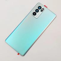 OPPO Reno6 Pro 5G Stiklinis Baterijos Dangtelis Reno 6 Pro Galinis Dangtelis Galinis Korpuso Skydelis + Kameros Lęšio Klijai mėlyna