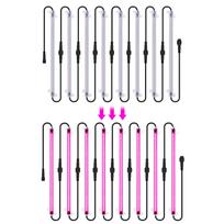 LED augalų auginimo šviesos juostos 12 colių viso spektro auginimo lemputės, skirtos kambariniams augalams Plug and Play 2,7 ​​W EU Plug 12pcs Pink Purple Light