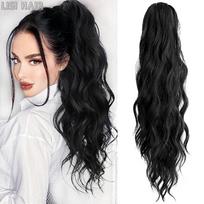 LISI HAIR Sintetinis surišimo uodegos priauginimas Claw Wavy Clip In Hairpiece Ponytail Plaukų priauginimas Ilga Pony Tail Moterims 60cm