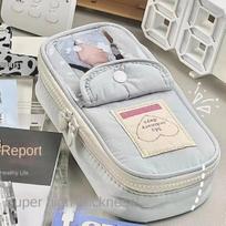 Retro Kelioninis Organizatorius Krepšys Simplicity Mėlyna Serija Kosmetinė Širdelės Užtrauktukas Didelės Talpos Pieštukinė